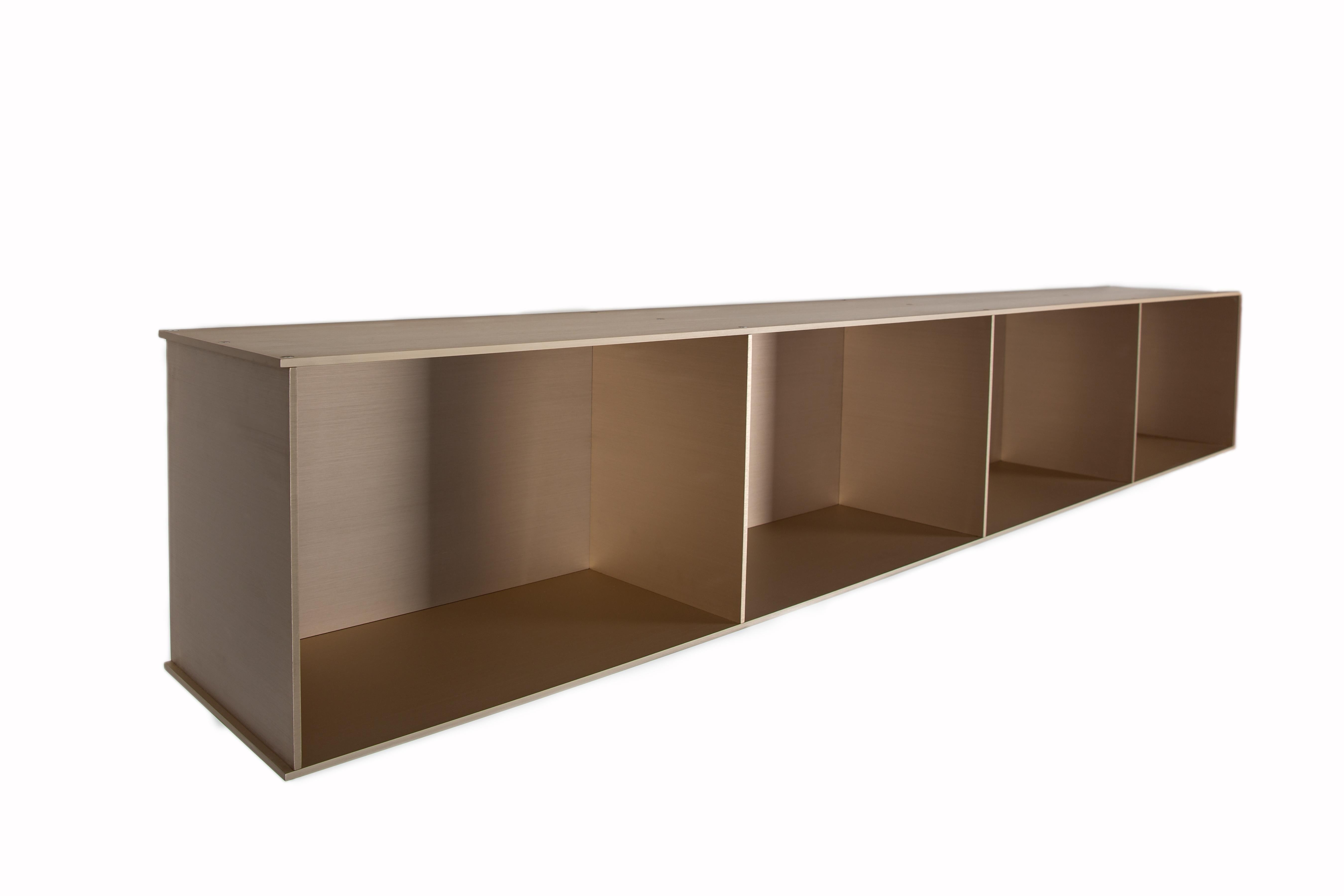 4g Wall-Mounted Shelf in Anodized Aluminum Plate by Jonathan Nesci For Sale 4