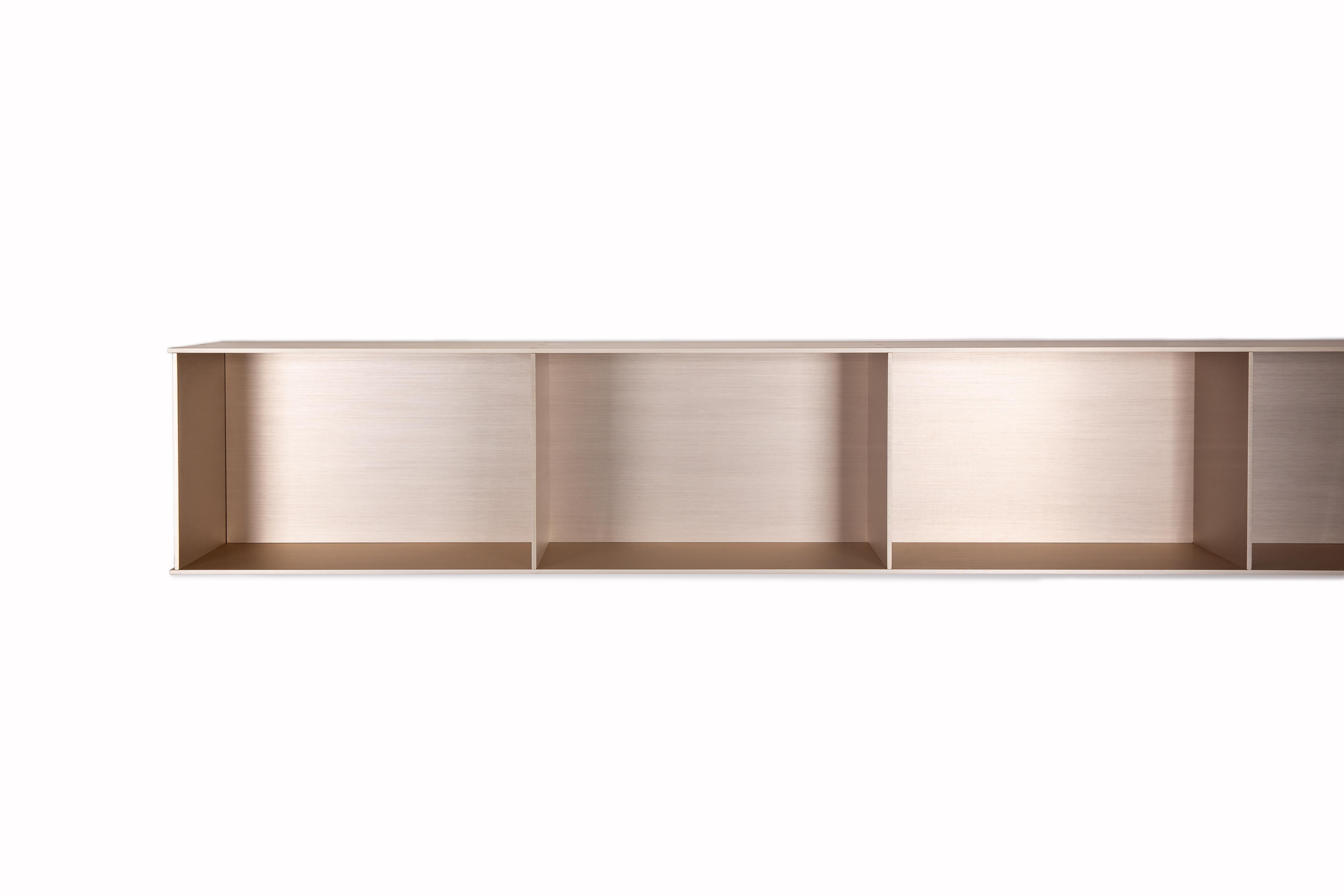 4g Wall-Mounted Shelf in Anodized Aluminum Plate by Jonathan Nesci For Sale 5