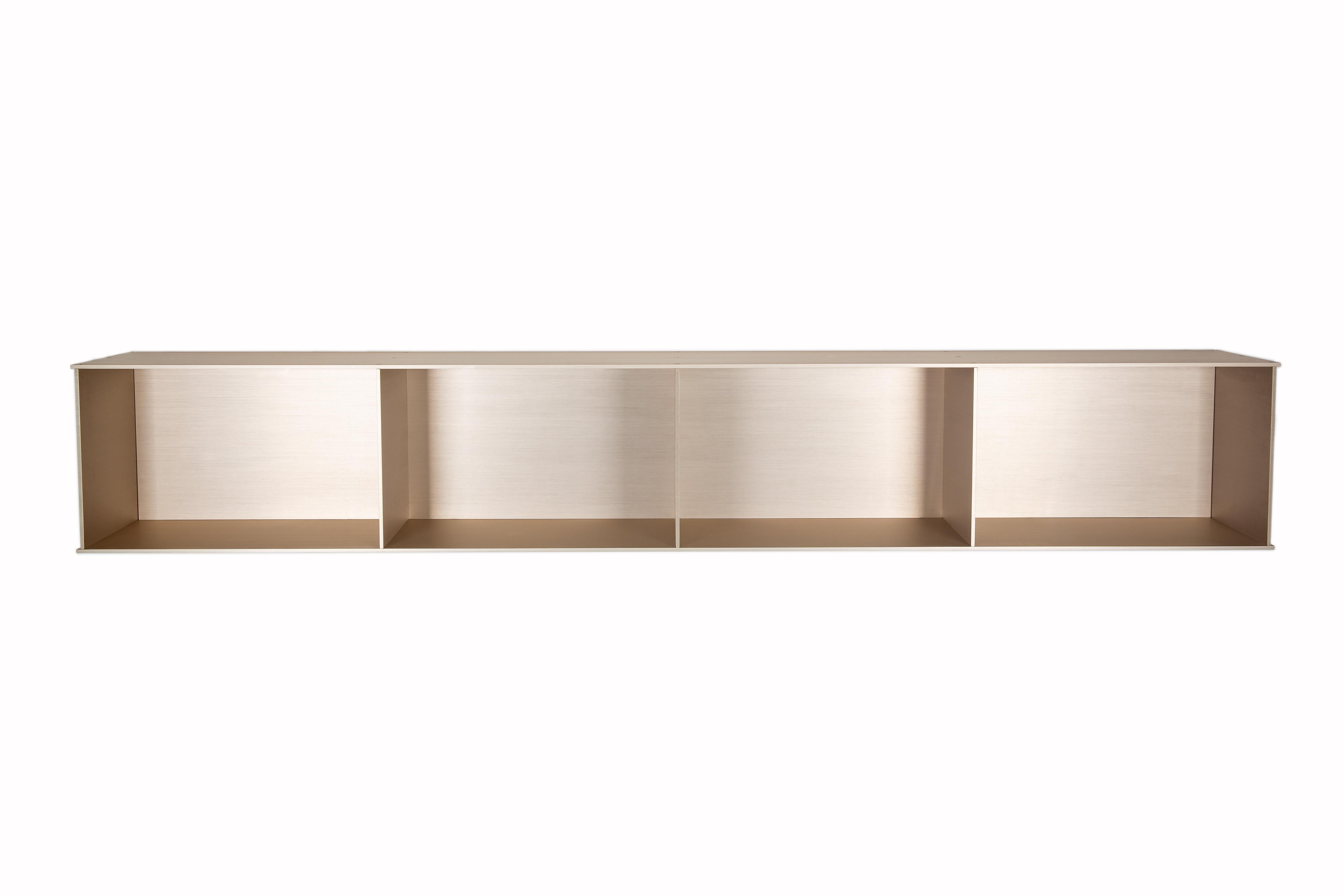 4g Wall-Mounted Shelf in Anodized Aluminum Plate by Jonathan Nesci For Sale 6