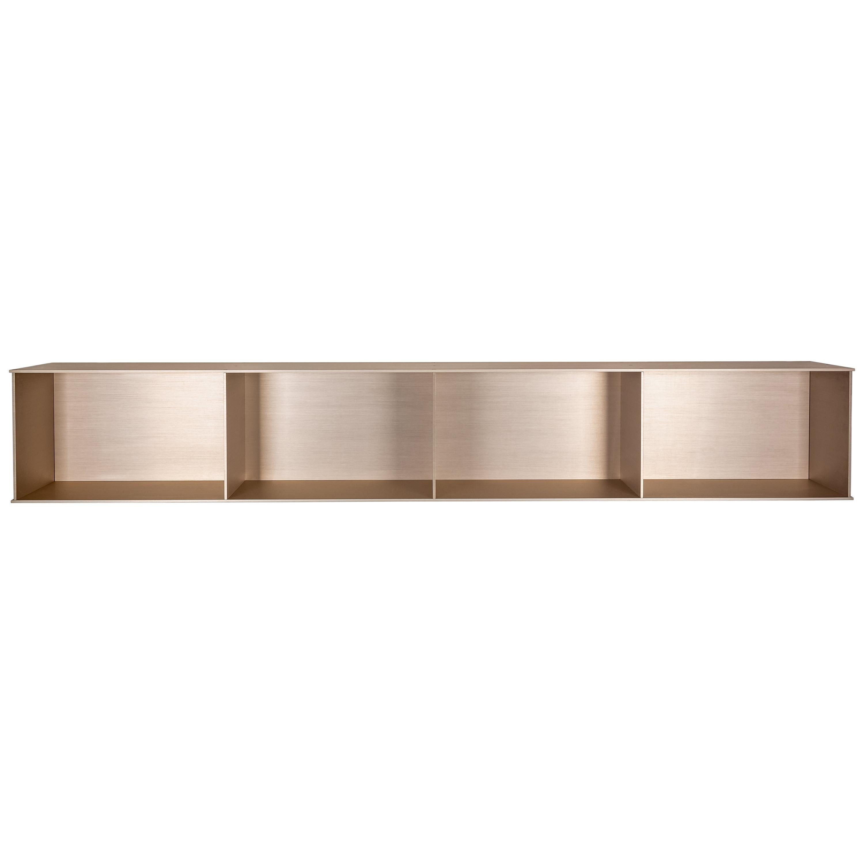 4g Wall-Mounted Shelf in Anodized Aluminum Plate by Jonathan Nesci For Sale