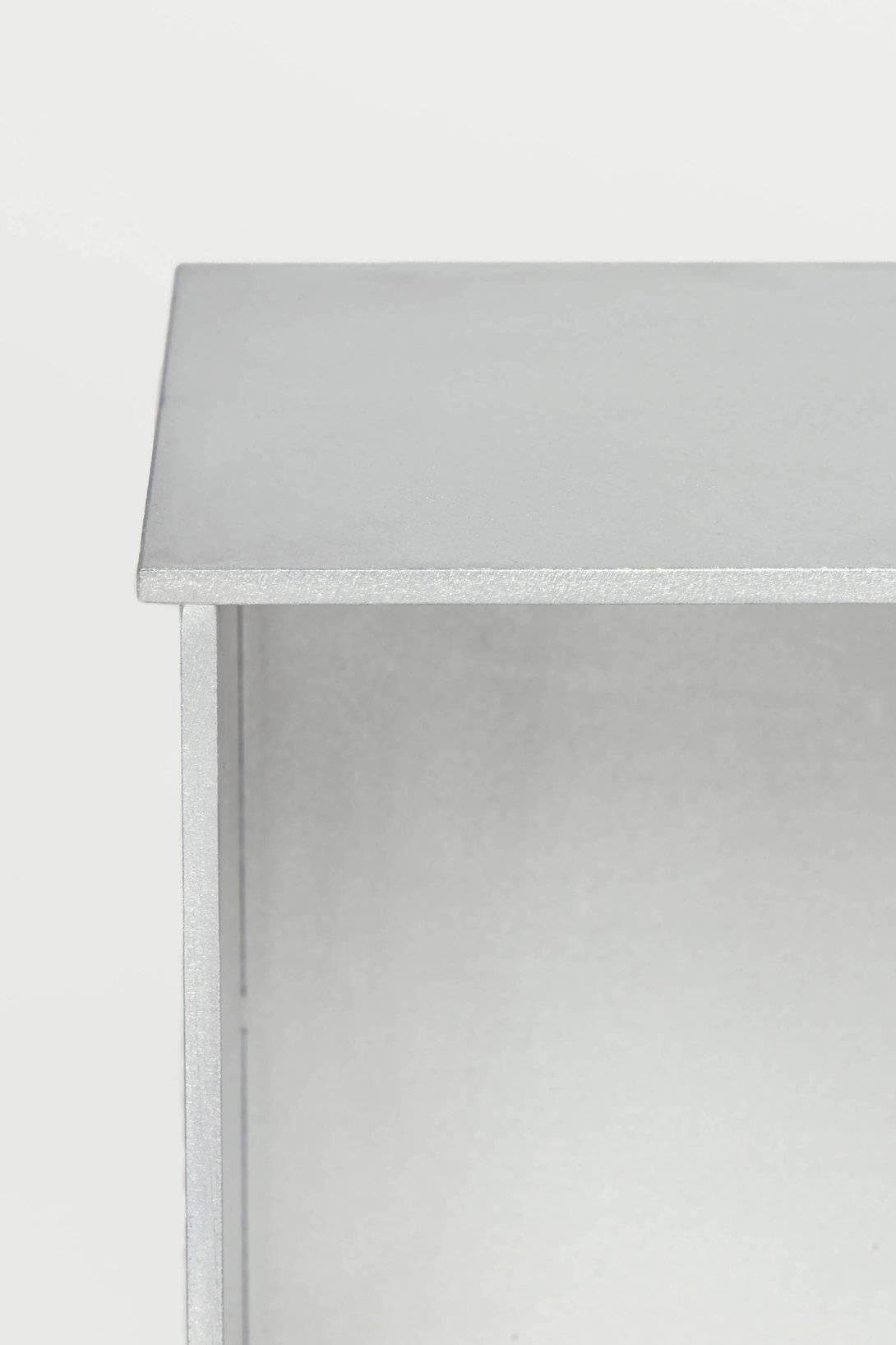 Minimalist 4G Wall-Mounted Shelf in Waxed Aluminum Plate by Jonathan Nesci