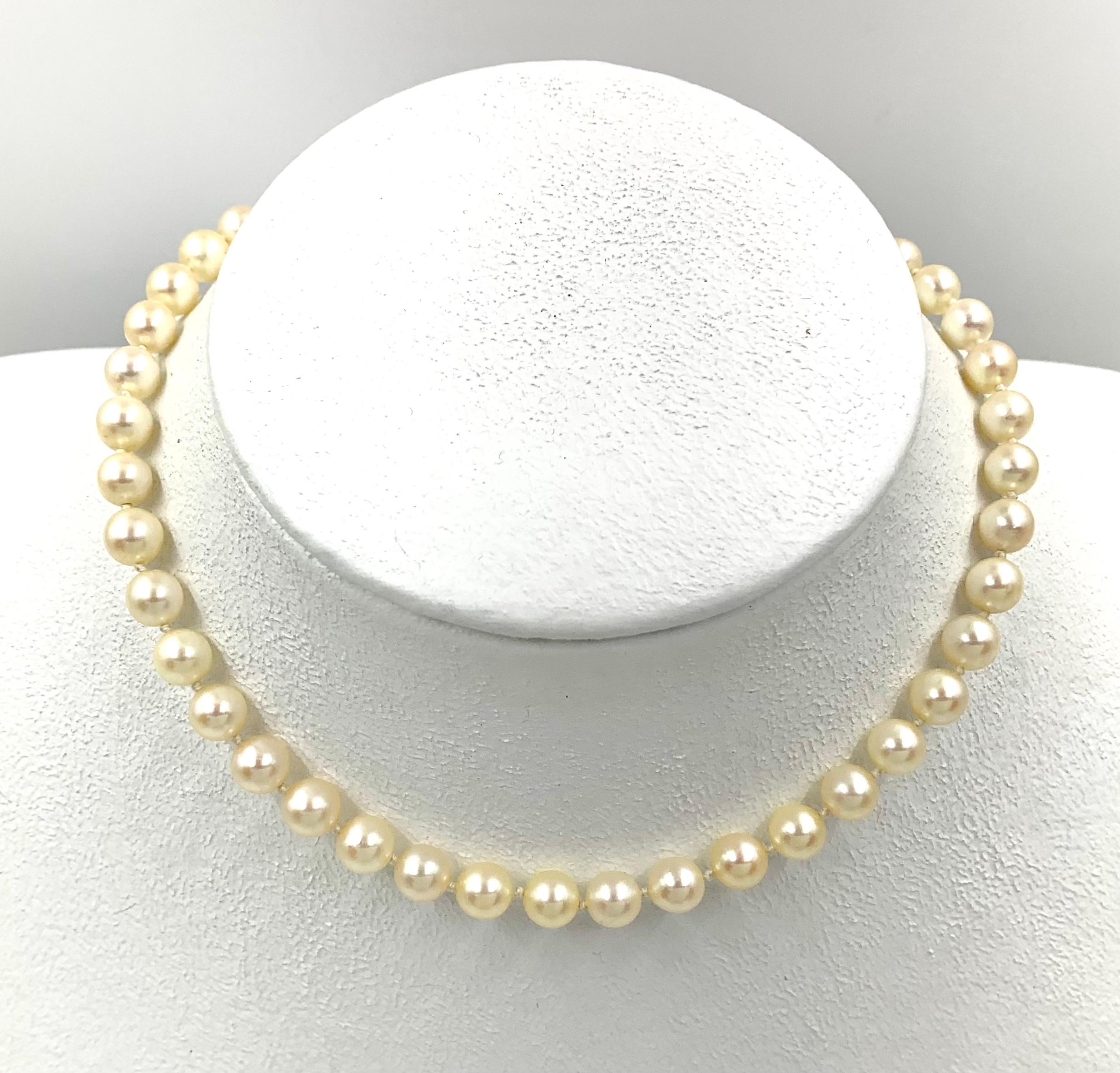 14K Gelbgold Perle, Lapislazuli, Zuchtperle, Halskette aus Zuchtperle im Angebot 2