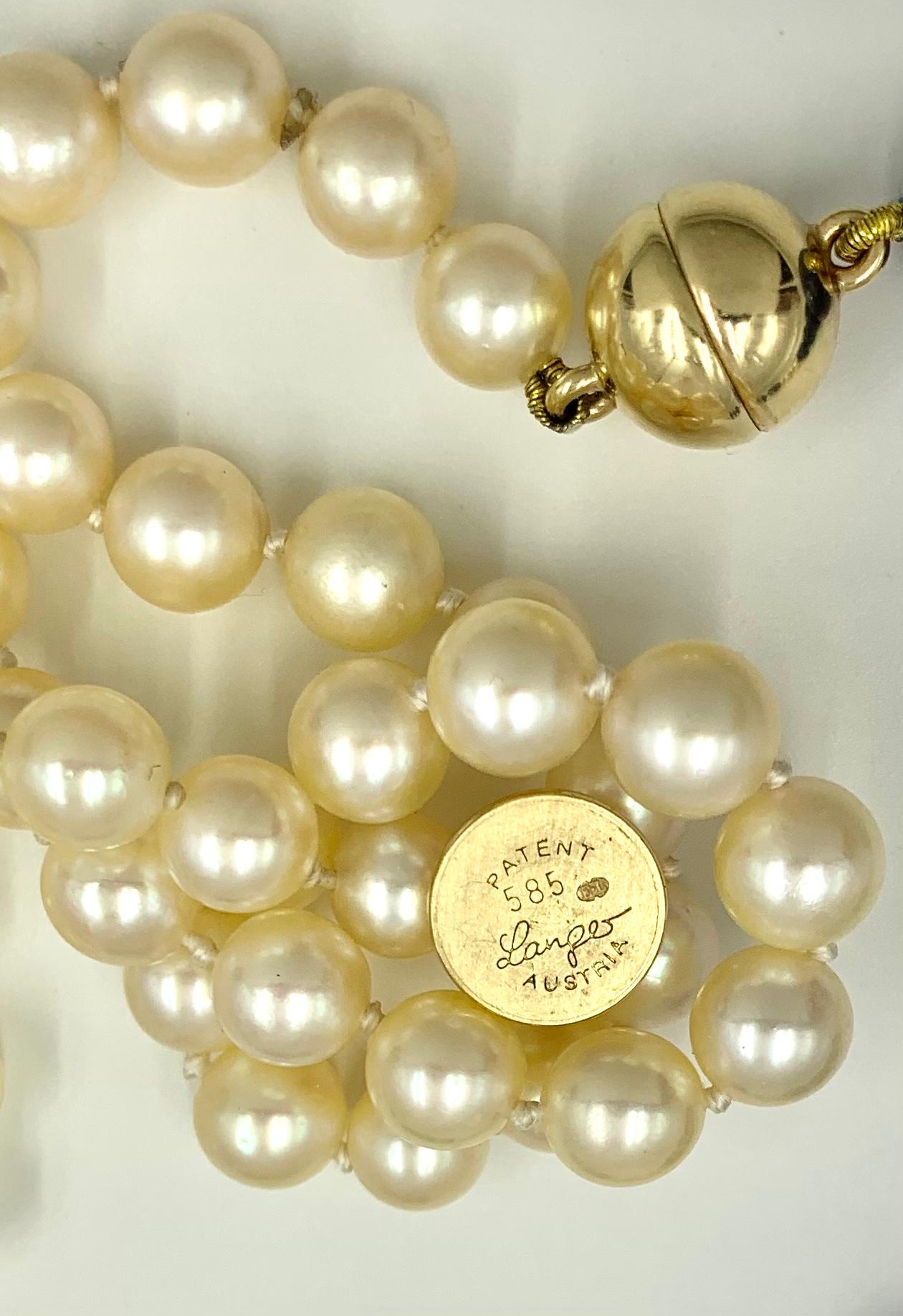 14K Gelbgold Perle, Lapislazuli, Zuchtperle, Halskette aus Zuchtperle im Angebot 3
