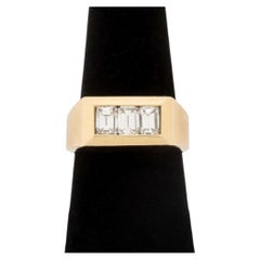 4K Yellow Gold Diamond Band Ring