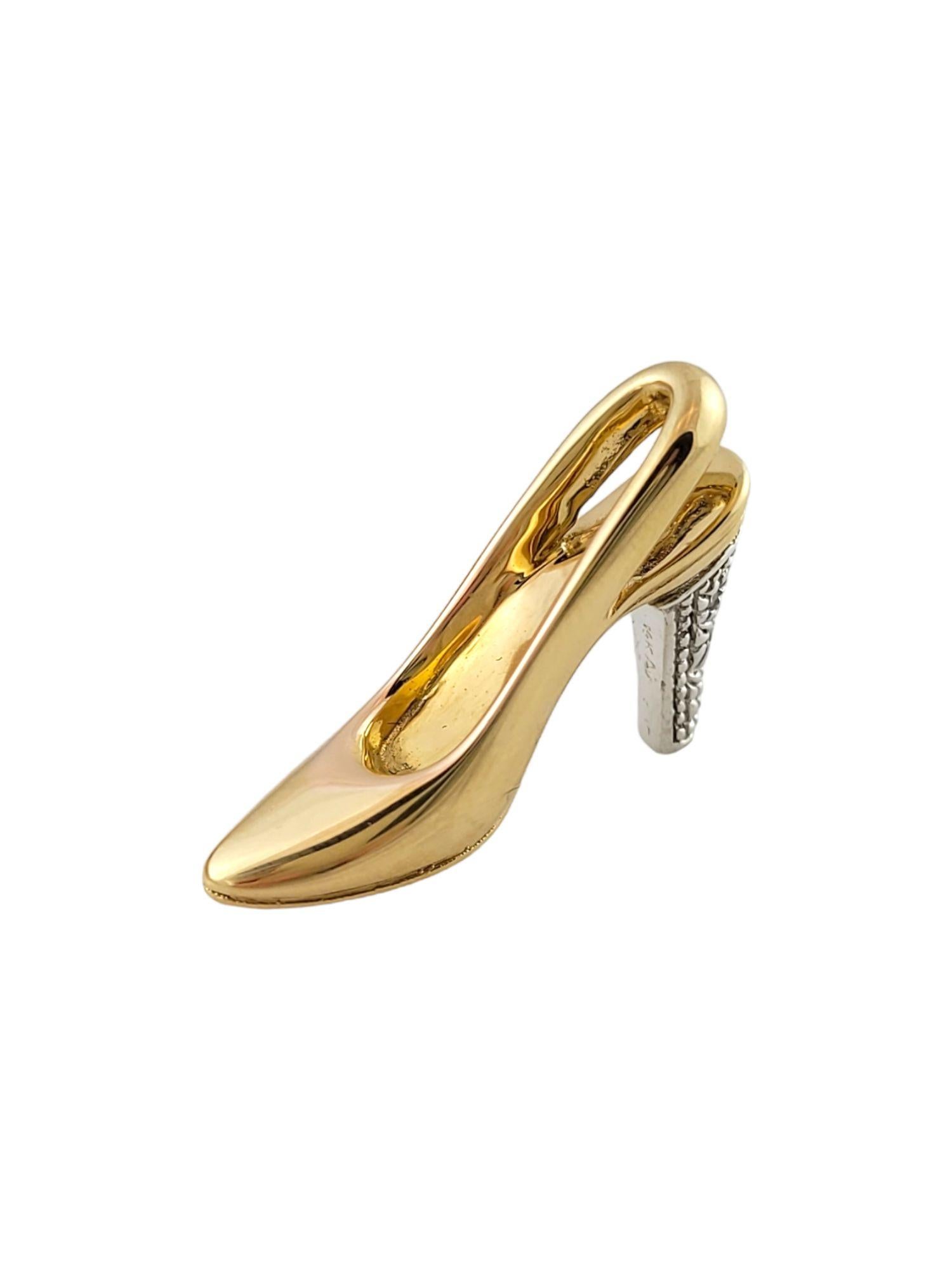 Women's 4k Yellow Gold Diamond High Heel Stiletto Pendant For Sale