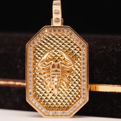 4K Yellow Gold Scorpion Diamond Pendant