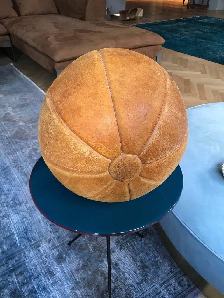 Hand-Crafted Vintage Leather Medicine Ball, 1930s Germany For Sale