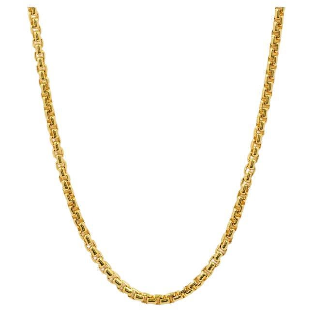 4mm Box Chain Necklace in Yellow Gold Plated Sterling Silver