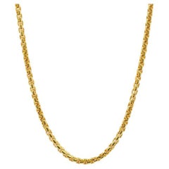 4mm Box Chain Necklace in Yellow Gold Plated Sterling Silver