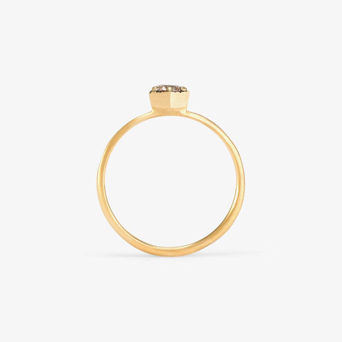 For Sale:  4mm Brown Diamond Hexagon Ring 2