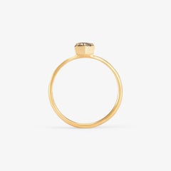 4mm Brown Diamond Hexagon Ring