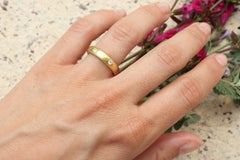 California Gold 4mm Diamond Eternity Band with Matte Hammered Finish