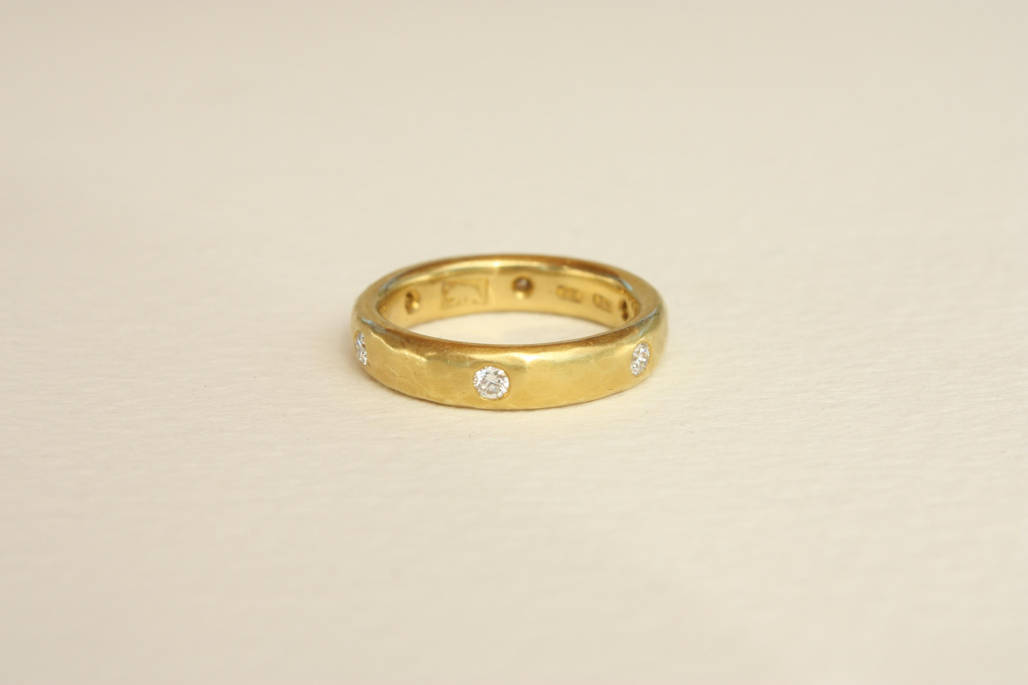 En vente :  Bracelet d'éternité à 6 diamants, 4 mm, fait à la main aux États-Unis, or de Californie 20K 6
