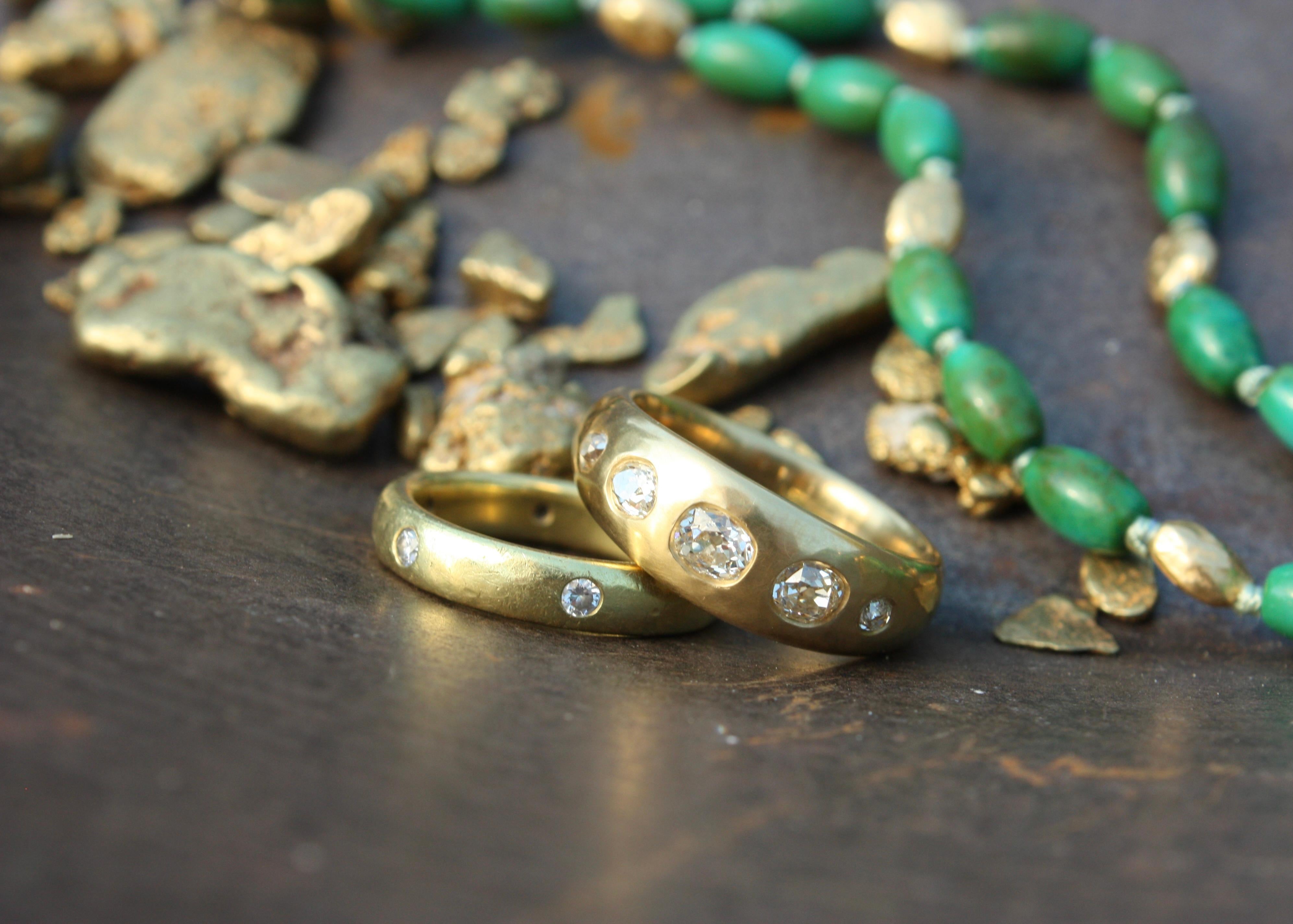 California River Gold Natürlicher Sechs Diamant Eternity Ehering 20K Gelbgold () 6