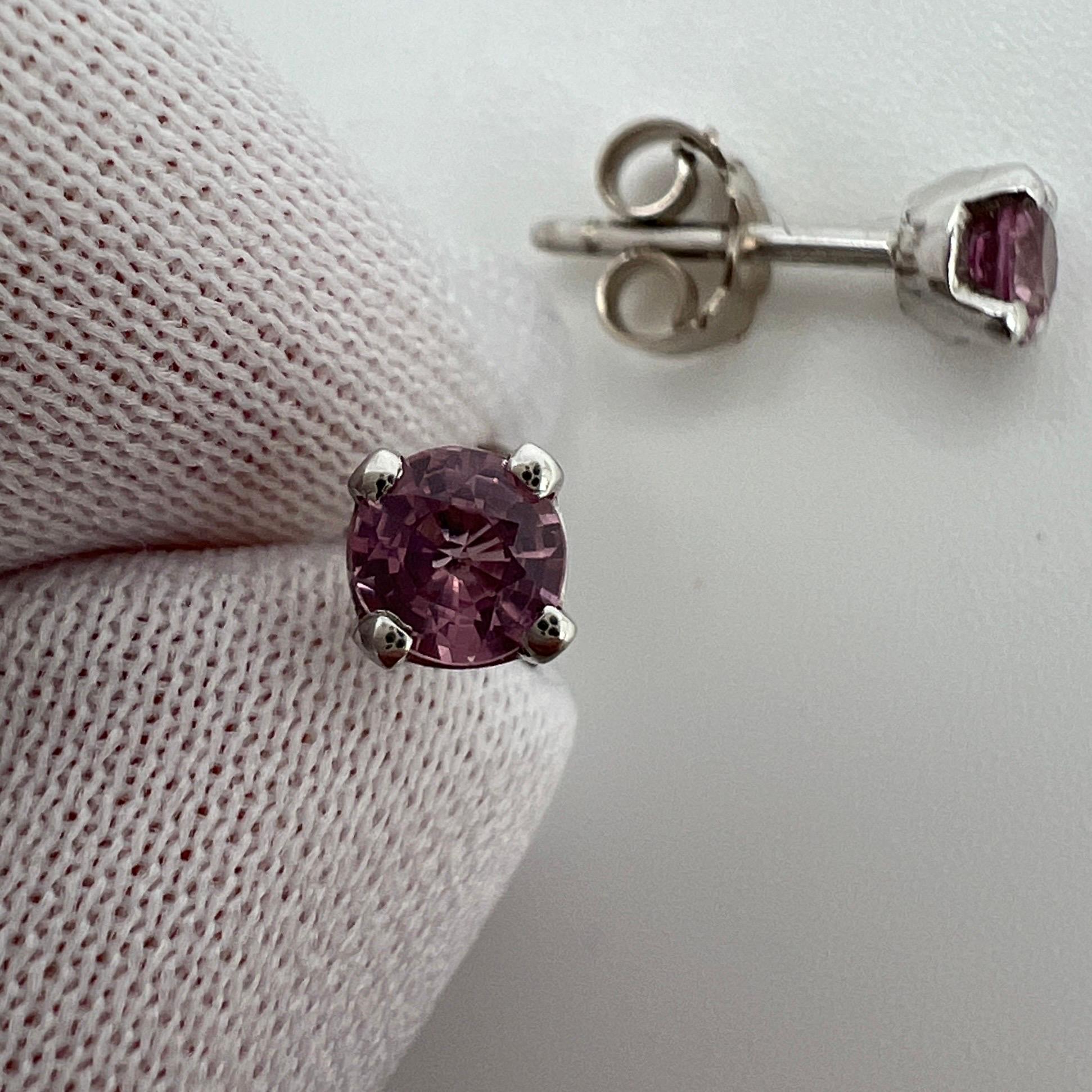 natural pink sapphire earrings