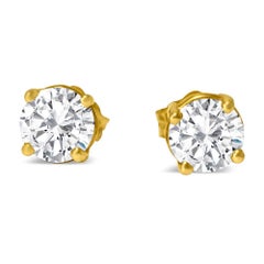 4mm VVS Diamond Studs in 14k Gold Unisex