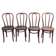 4pc, Antique Thonet Bentwood Dining Chairs Model 18