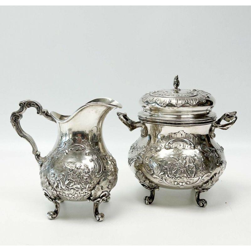 4Pc Storck & Sinsheimer Hanau Germany Silver Tea & Coffee Set, circa 1900 For Sale 1