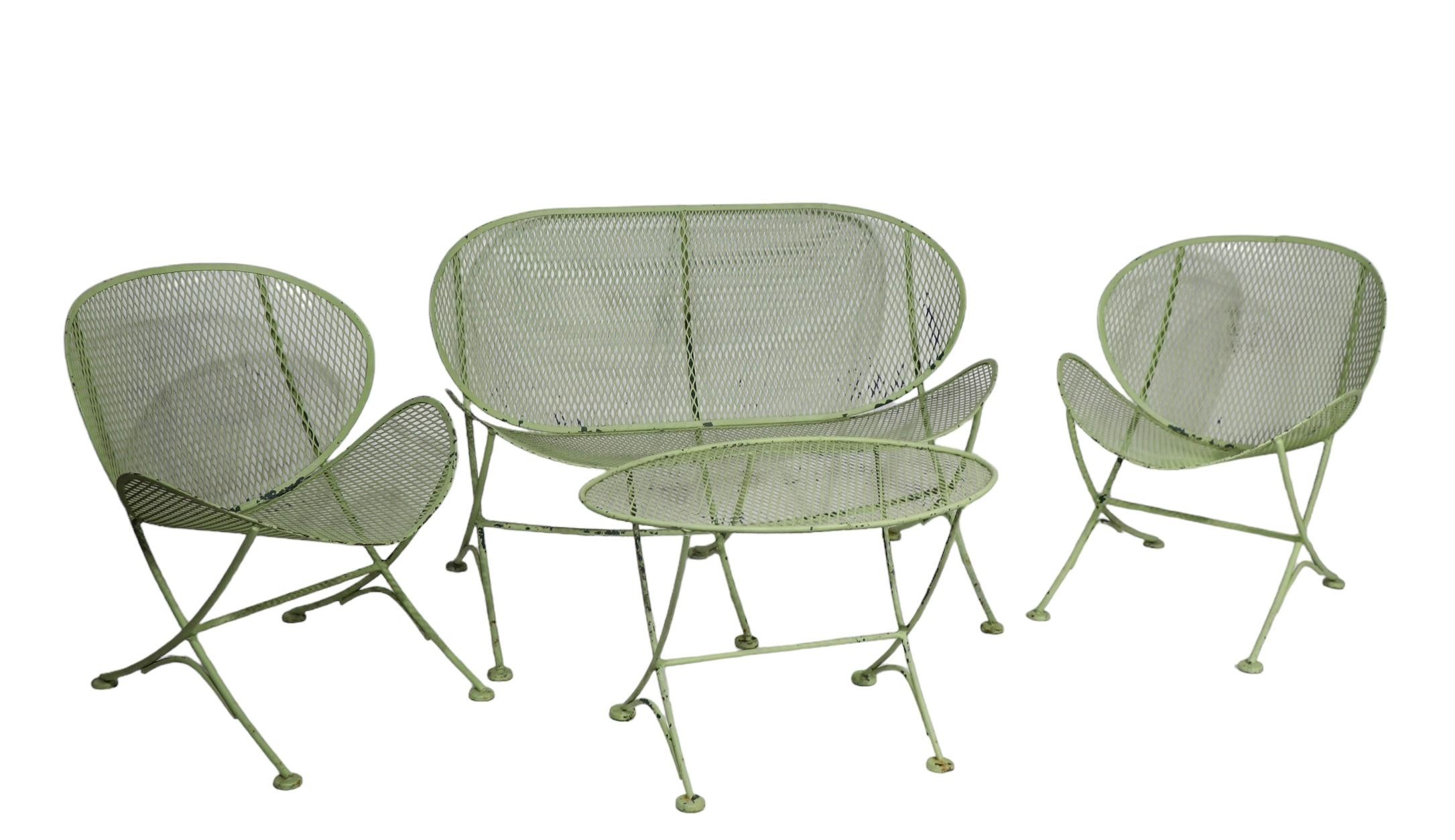 Ensemble de 4 pièces Tempestini pour Salterini Orange Slice Style settee Chairs Table  en vente 2