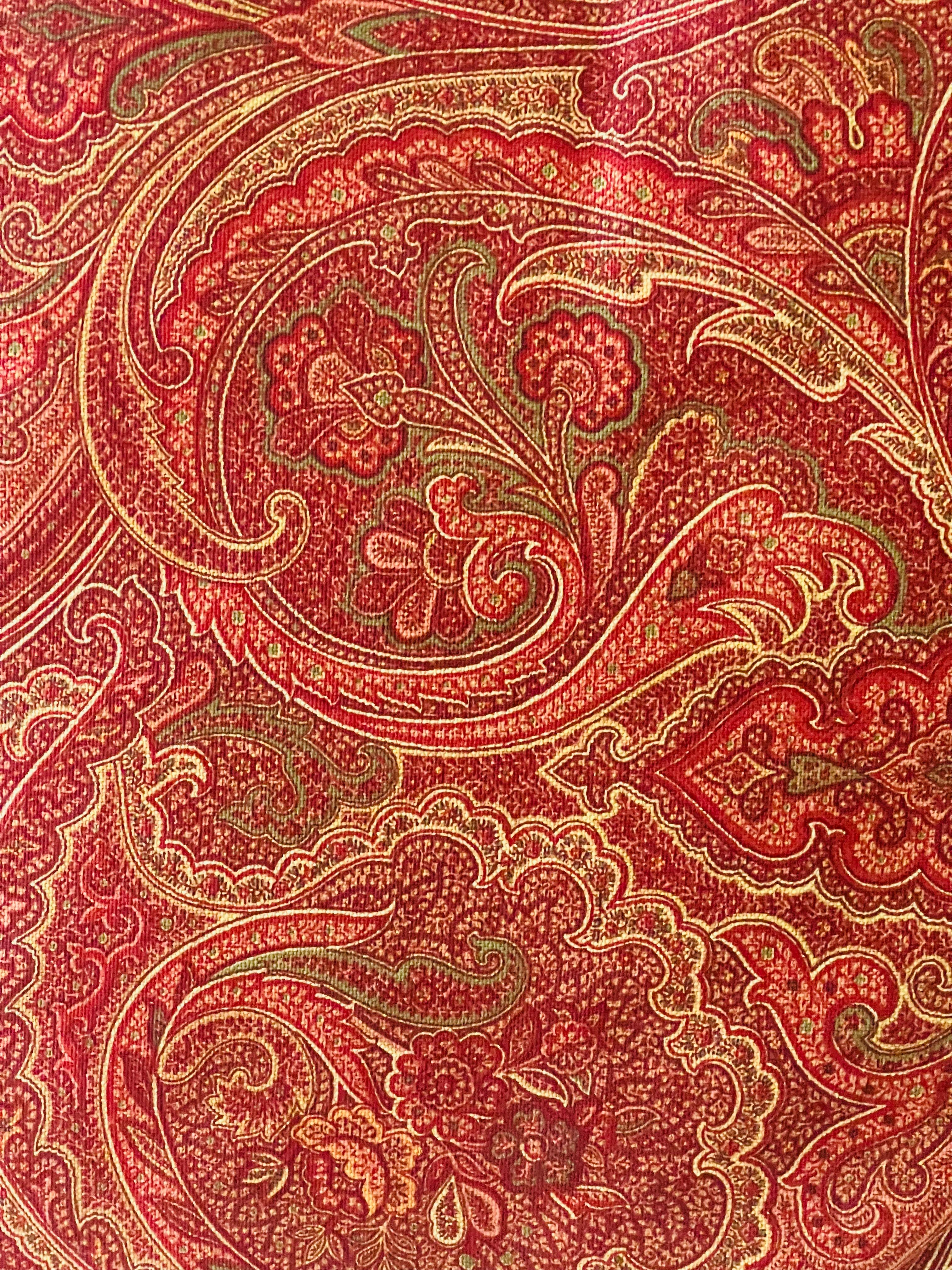 Coppia di cuscini da lancio grandi in piuma con arazzo paisley in vendita 3