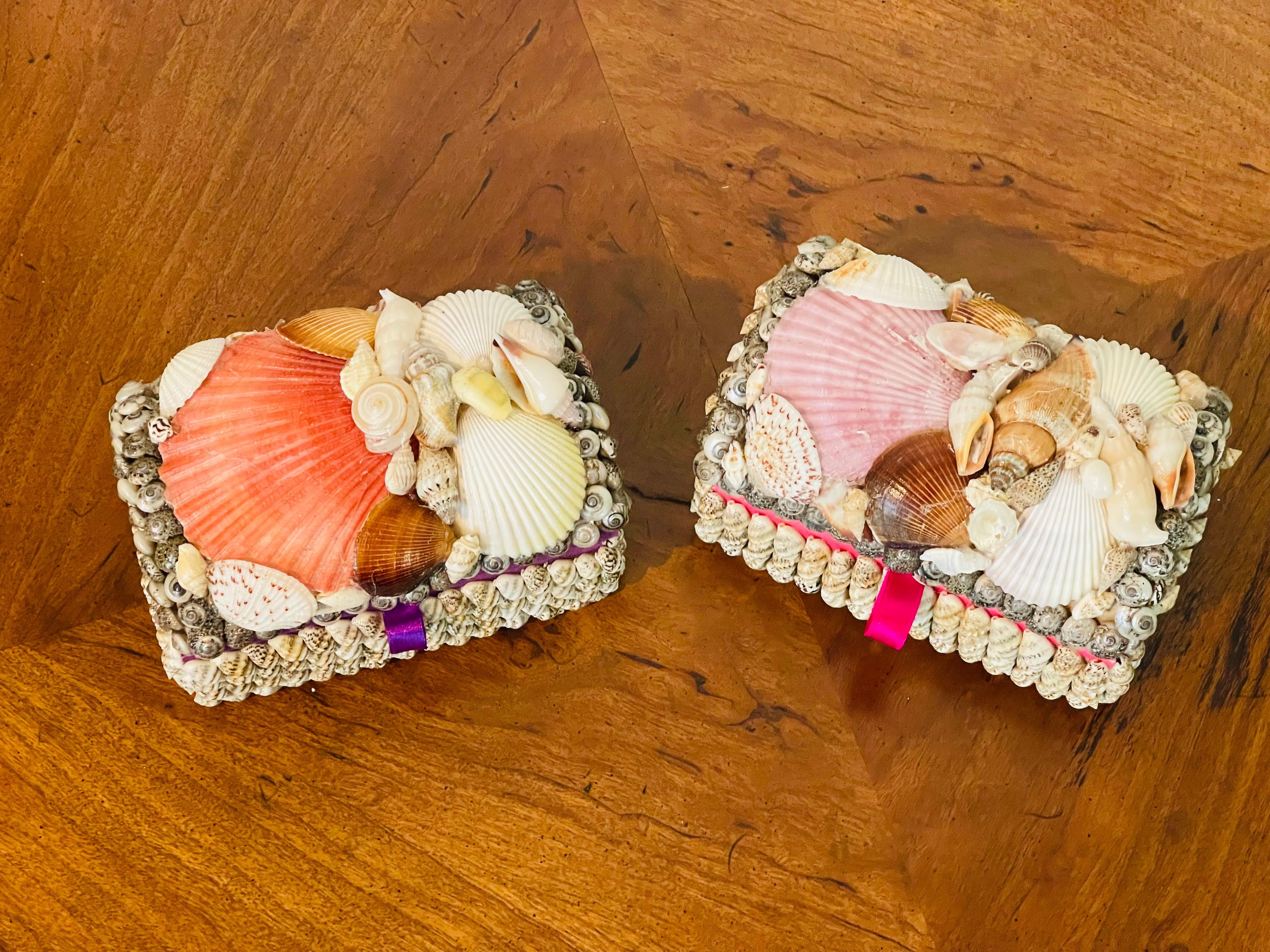 Organic Modern 4S Sea Shell Encrusted Boxes and Frames Maitland Smith Style For Sale