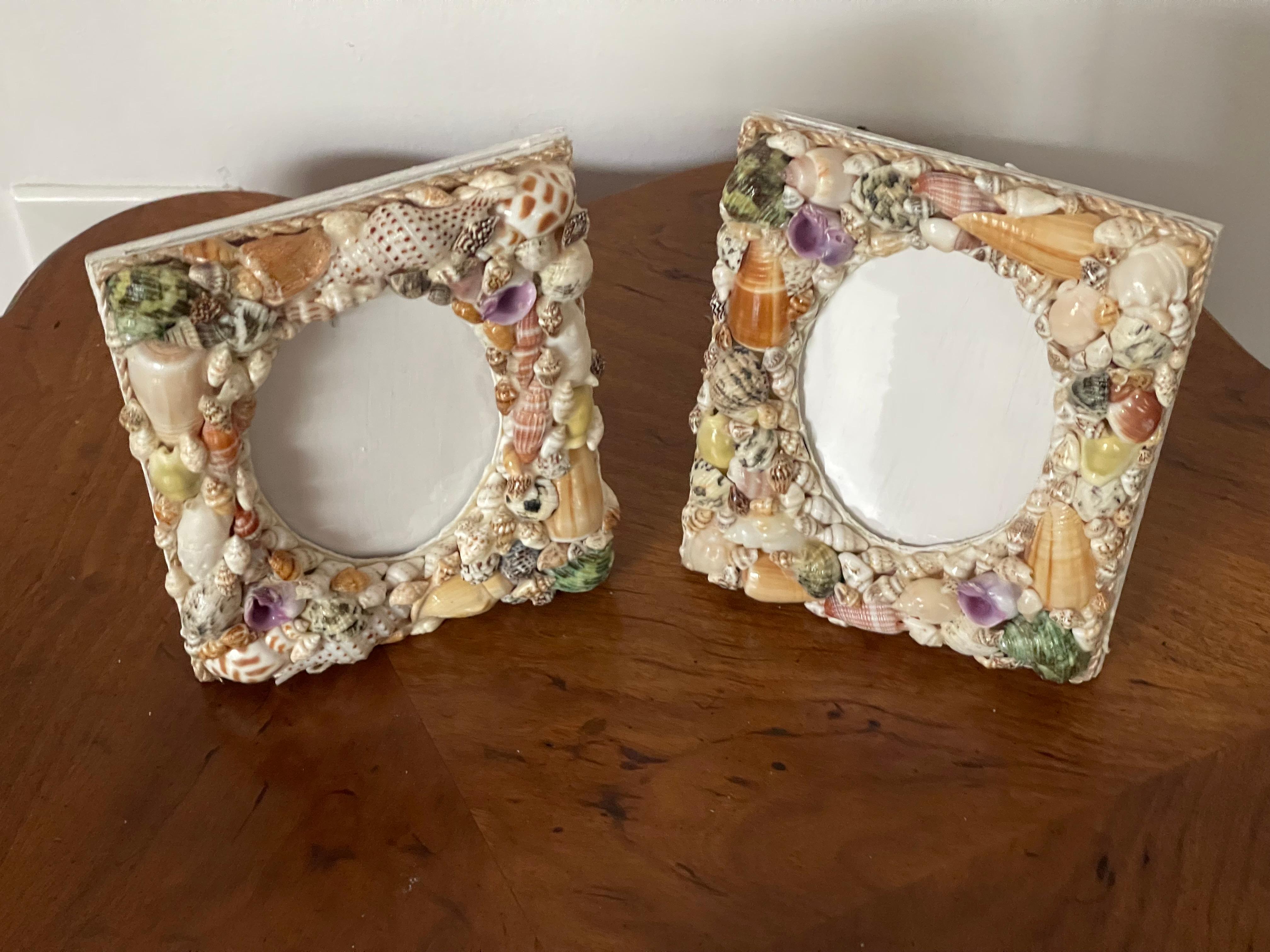 4S Sea Shell Encrusted Boxes and Frames Maitland Smith Style In Good Condition For Sale In Boca Raton, FL