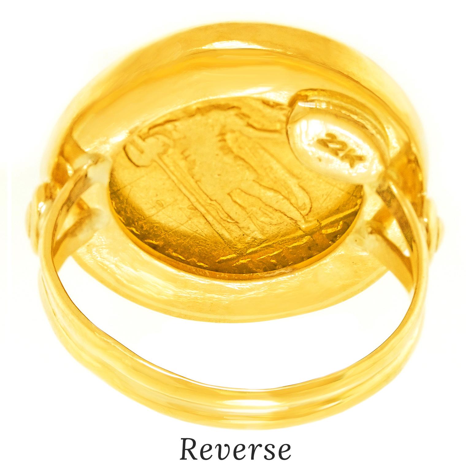 4th Century Roman Gold Coin Ring For Sale 6