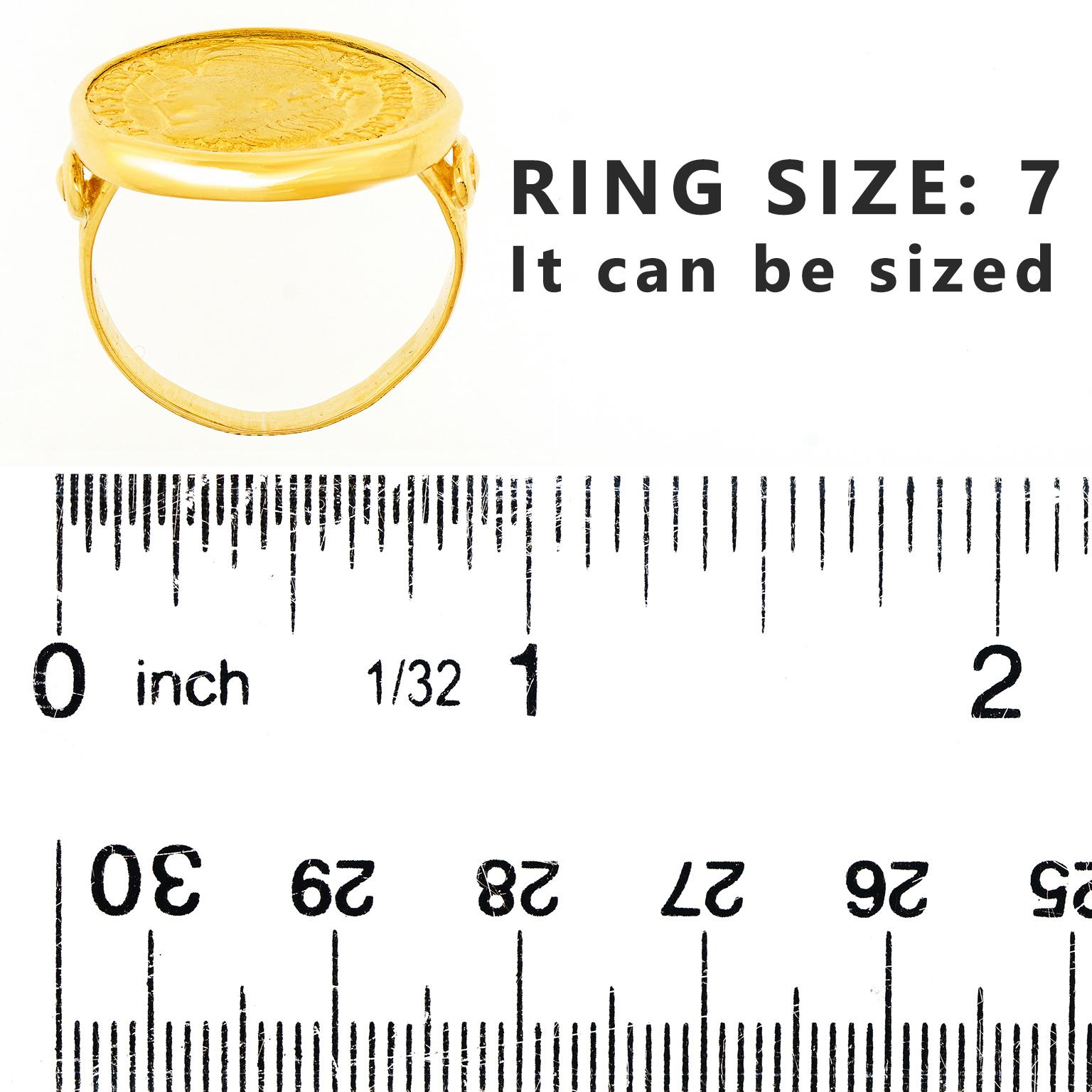 4th Century Roman Gold Coin Ring For Sale 2