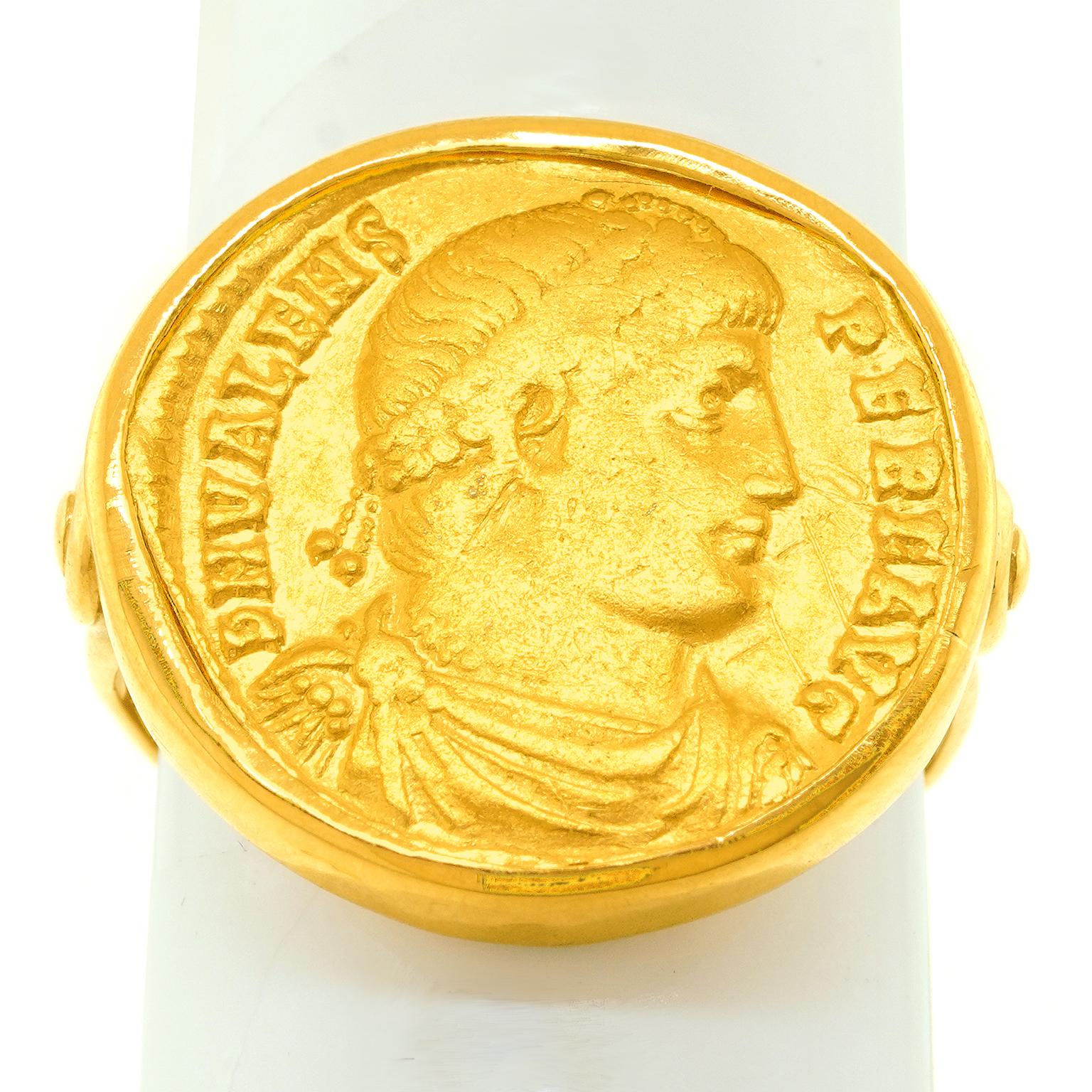 4th Century Roman Gold Coin Ring For Sale 5