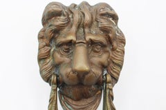 Alarma de puerta con cabeza de león de bronce, de estilo anglo-francés, de finales del siglo XIX