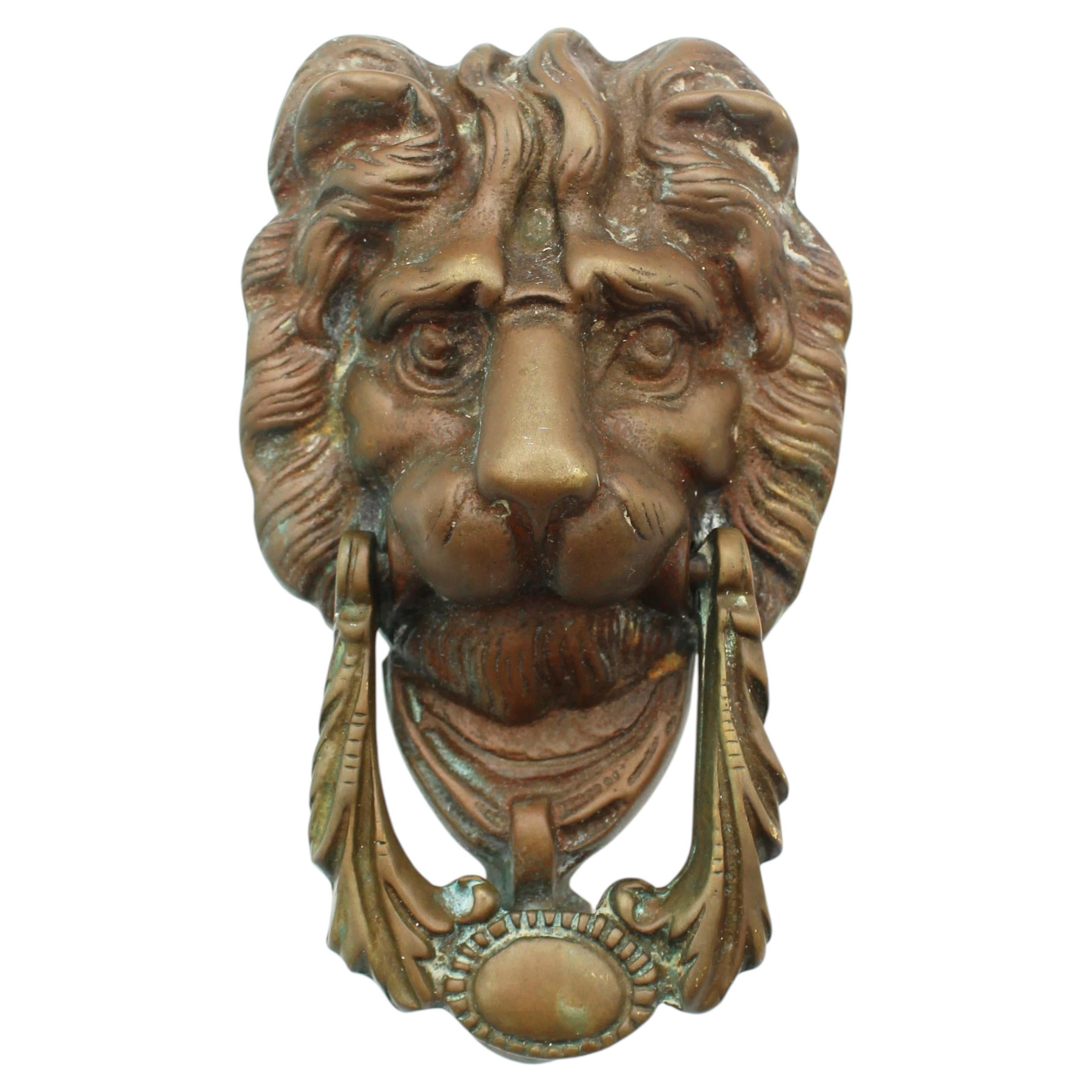 4th Quarter 19th Century Anglo-French Bronze Lion's Head Door Knocker