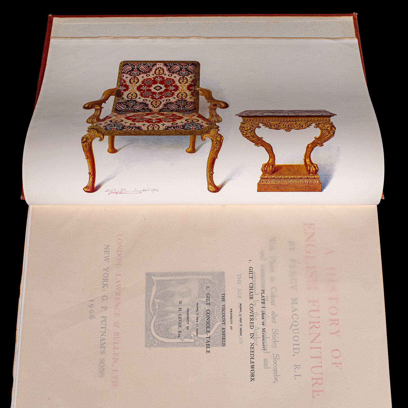 Britannico Set di libri di riferimento antichi da 4 volumi, mobili britannici, inglese, Macquoid, edoardiano in vendita