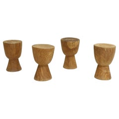 4x 20th Century African Hardwood Stools