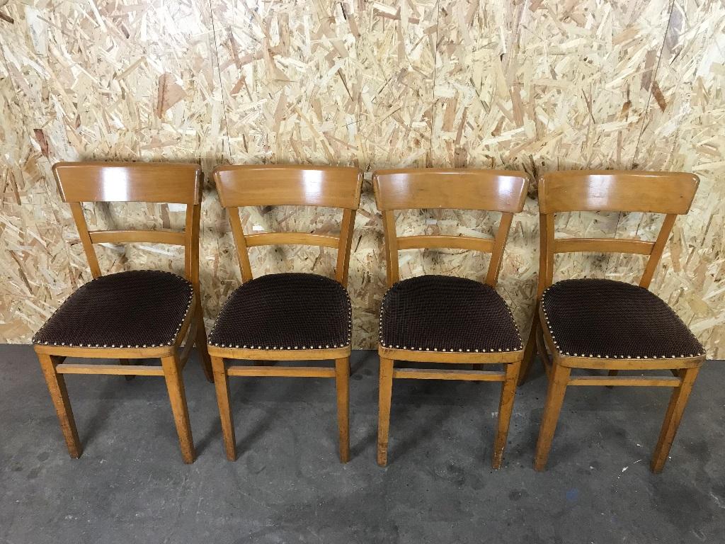 4x 50s 60s chair chairs Frankfurt chair Bauhaus mid century Design 50s

Object: 4x chair

Manufacturer:

Condition: good

Age: around 1950-1960

Dimensions:

40cm x 49cm x 82cm
Seat height = 48cm

Other notes:

The pictures serve as