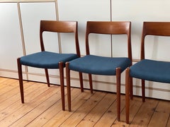 4x 60er Jahre Niels Møller Teak Stühle Mid Century Stühle Esszimmer Design