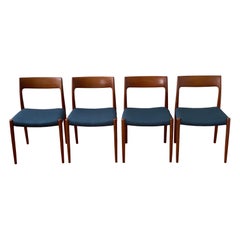 4x 60er Jahre Niels Møller Teak Stühle Mid Century Stühle Esszimmer Design
