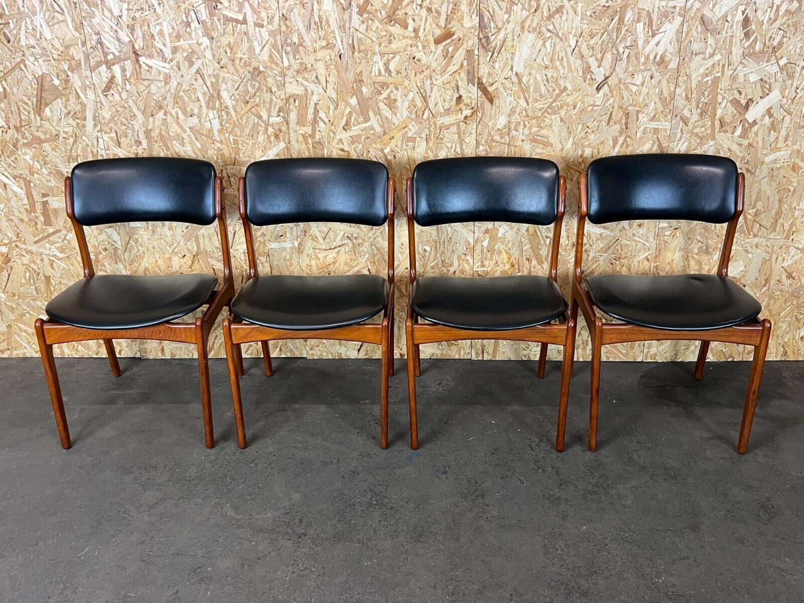 Leather 70s Chair Chairs Teak Dining Chair Erik Buch O.D. Møbler Denmark For Sale