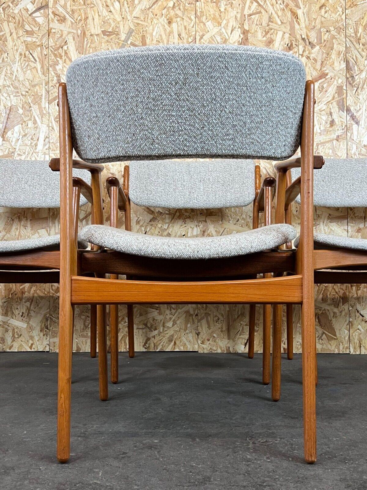 4x 60s 70s chairs Teak Dining Chair Armchair Erik Buck O.D. furniture For Sale 4