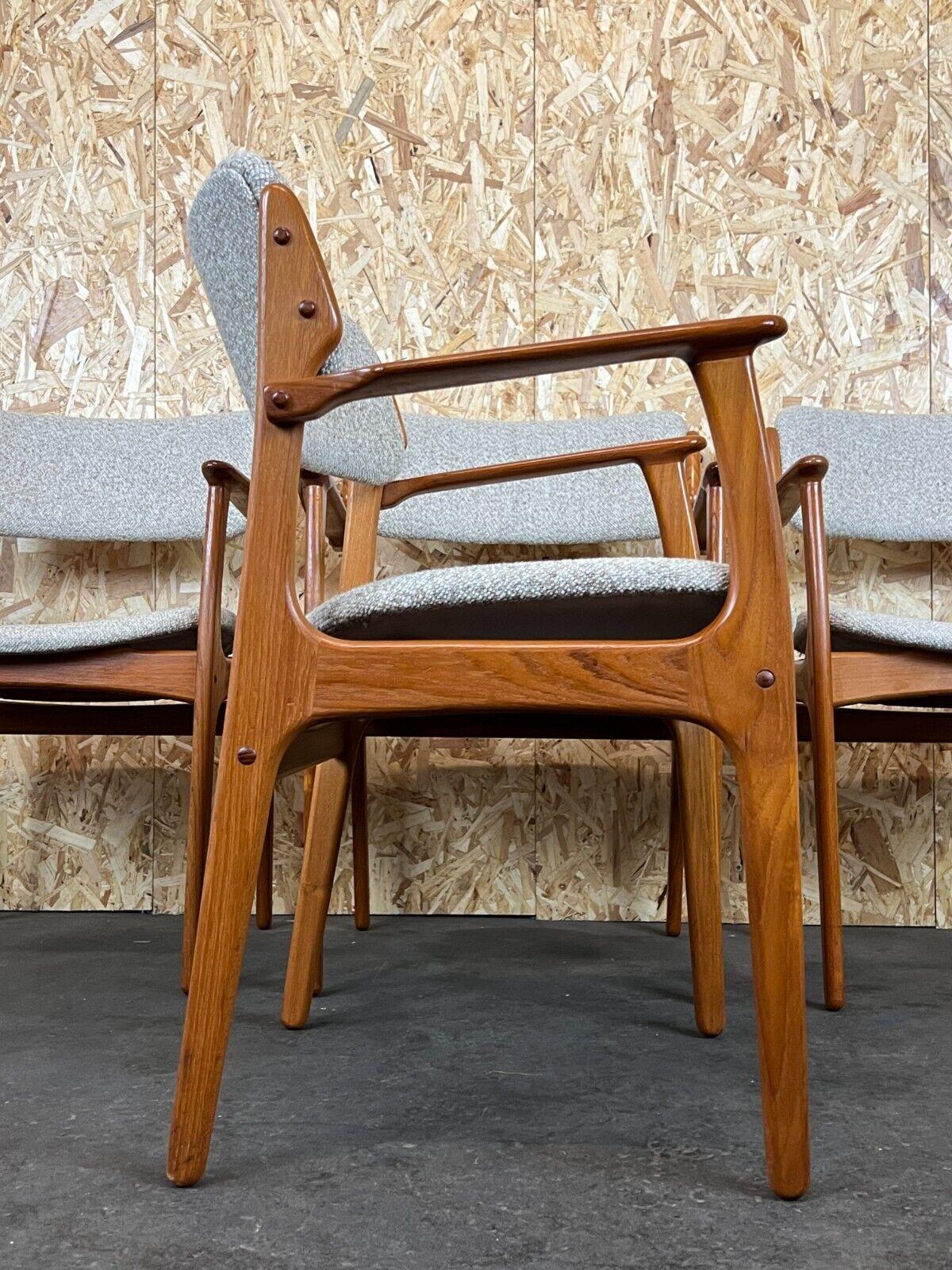 4x 60s 70s chairs Teak Dining Chair Armchair Erik Buck O.D. furniture For Sale 5