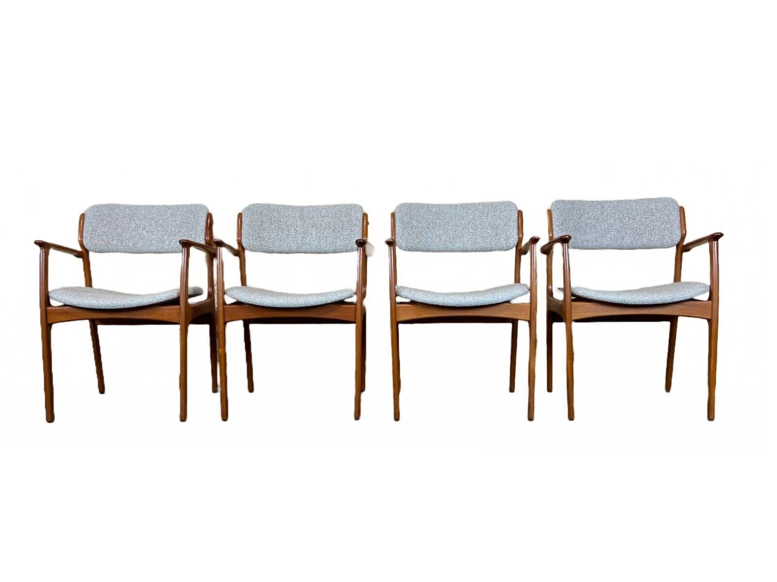 4x 60s 70s chairs teak dining chair armchair Erik Buck O.D. furniture

Object: 4x chair

Manufacturer: O.D. furniture

Condition: good - vintage

Age: around 1960-1970

Dimensions:

Width = 61cm
Depth = 54cm
Height = 80cm
Seat height