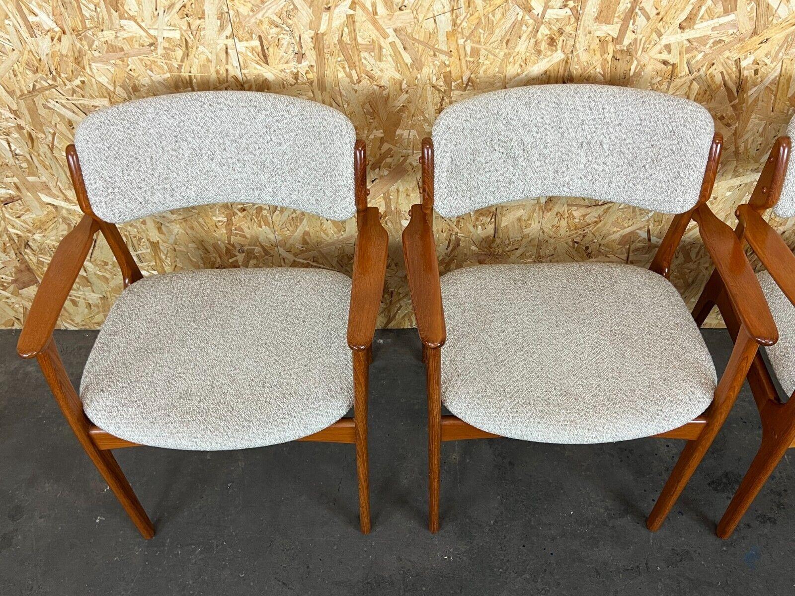 4x 60s 70s chairs Teak Dining Chair Armchair Erik Buck O.D. furniture In Good Condition For Sale In Neuenkirchen, NI
