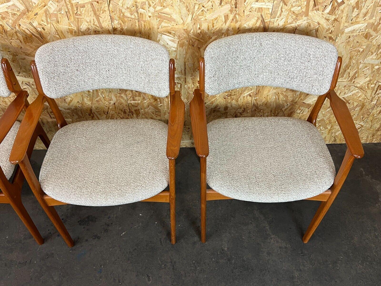 Late 20th Century 4x 60s 70s chairs Teak Dining Chair Armchair Erik Buck O.D. furniture For Sale