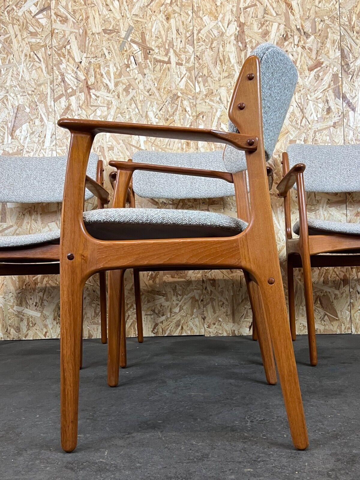 4x 60s 70s chairs Teak Dining Chair Armchair Erik Buck O.D. furniture For Sale 3