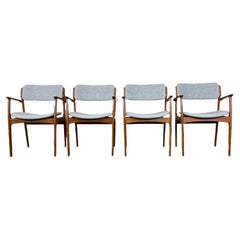 Retro 4x 60s 70s chairs Teak Dining Chair Armchair Erik Buck O.D. furniture