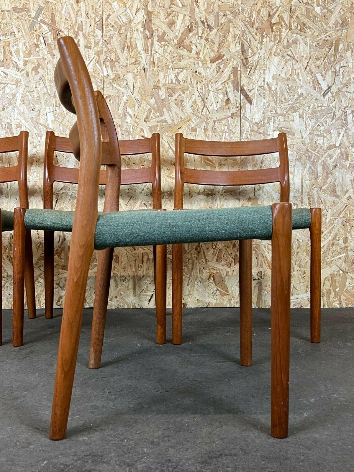4x 60s 70s Chairs Teak Dining Chair Niels O. Möller for J.L. Moller's 60s For Sale 4