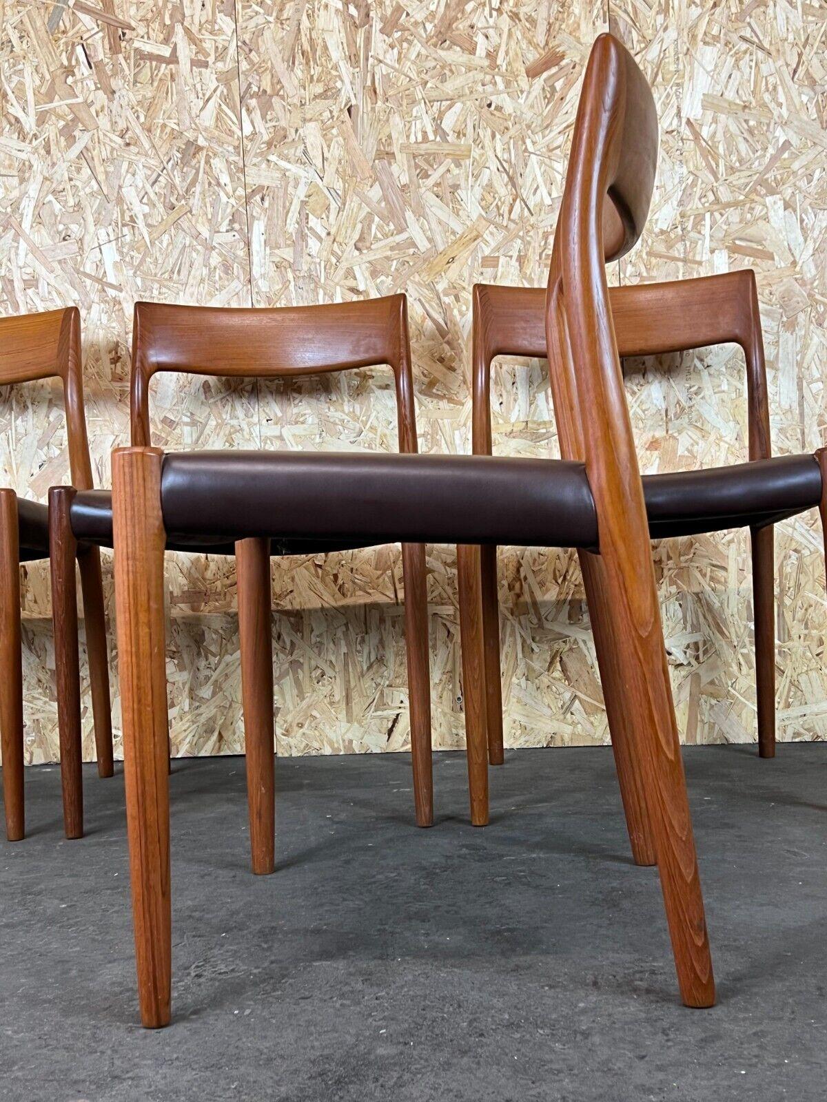 4x 60s 70s Chairs Teak Dining Chair Niels O. Möller for J.L. Moller's 60s For Sale 4