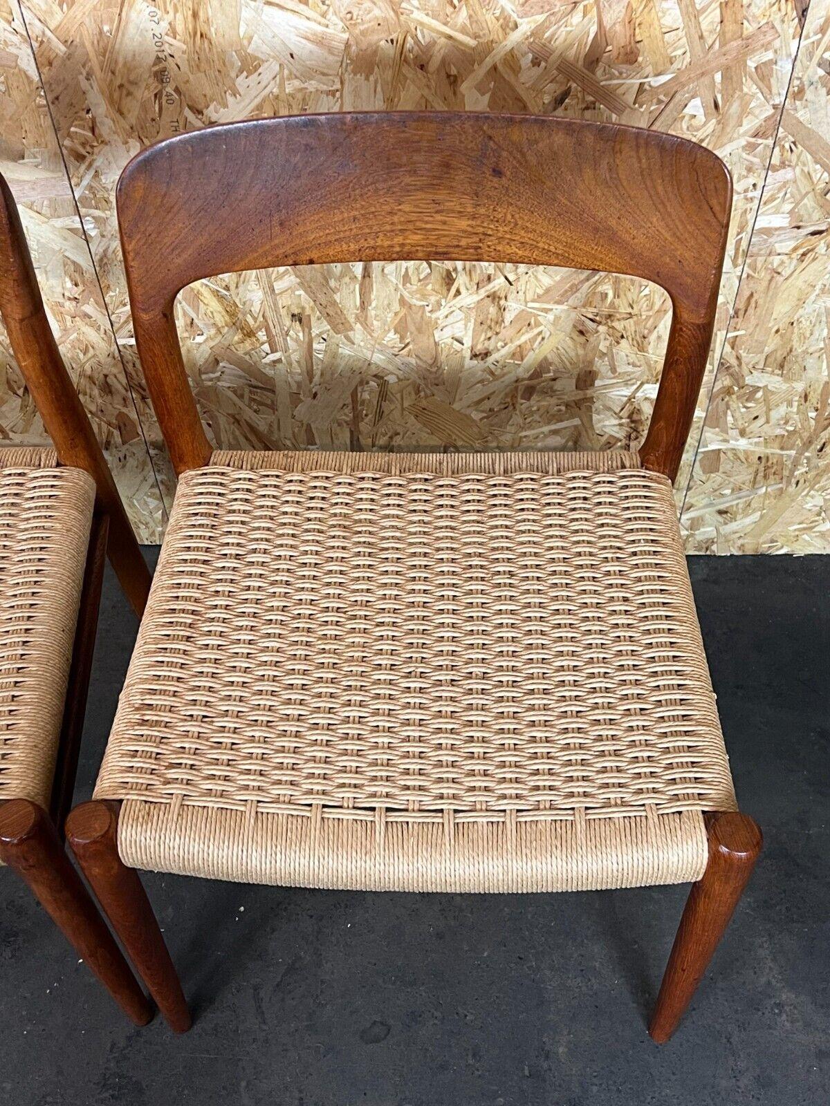 4x 60s 70s Chairs Teak Dining Chair Niels O. Möller for J.L. Moller's, 60s For Sale 2