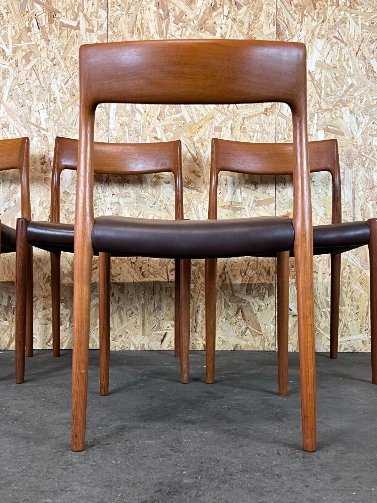 4x 60s 70s Chairs Teak Dining Chair Niels O. Möller for J.L. Moller's 60s For Sale 5