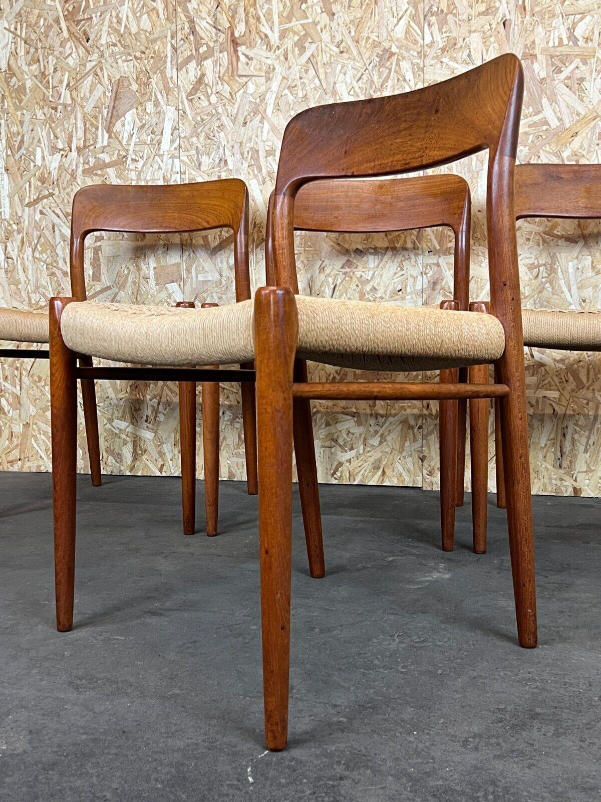 4x 60s 70s Chairs Teak Dining Chair Niels O. Möller for J.L. Moller's, 60s For Sale 3