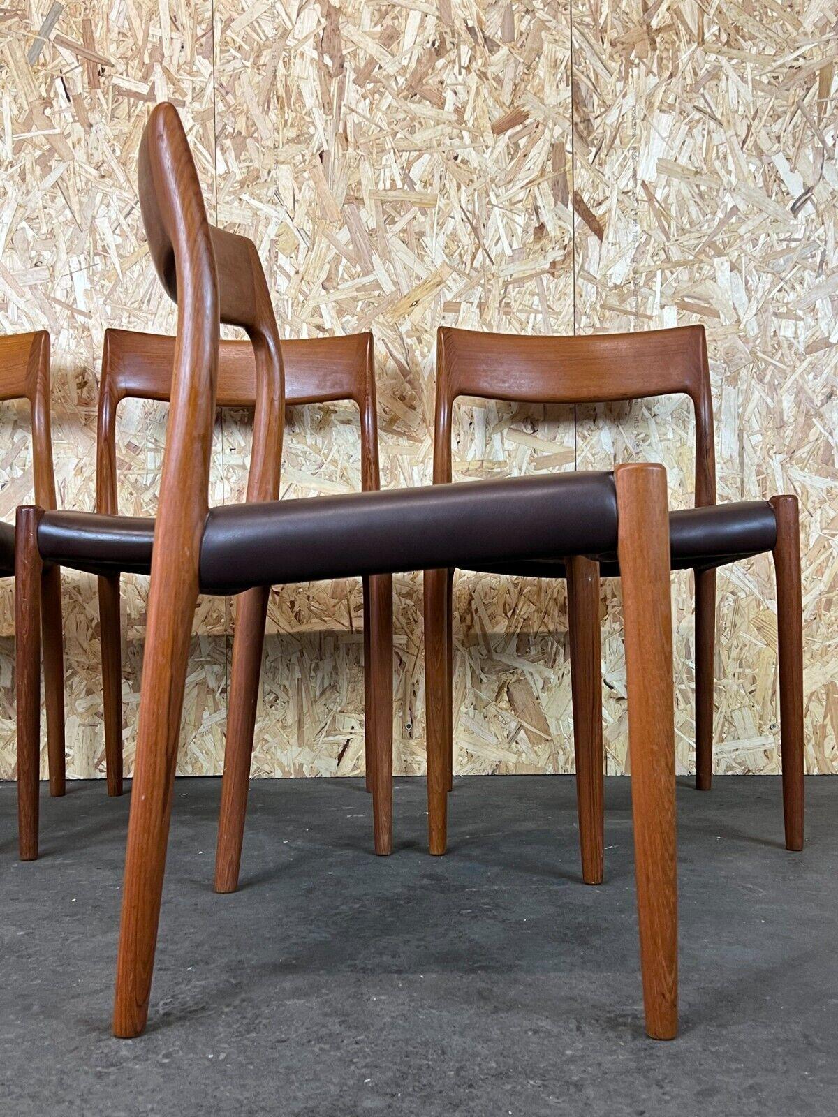 4x 60s 70s Chairs Teak Dining Chair Niels O. Möller for J.L. Moller's 60s For Sale 6